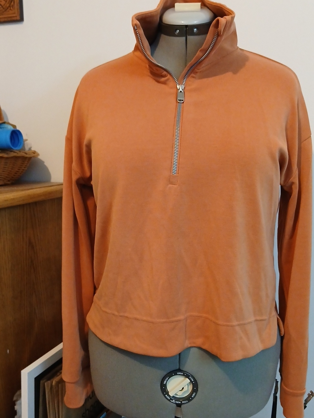 Athleta Women's Half-Zip Pullover in Burnt Orange